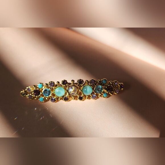 BEN-AMUN Vintage Multi-Stone Brooch Pin - Picture 1 of 7